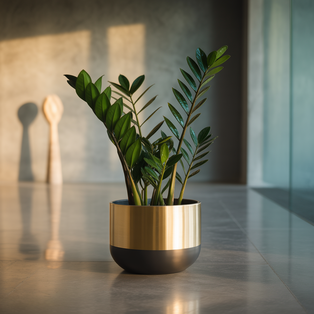 ZZ Plant – Low-maintenance, neat, strong