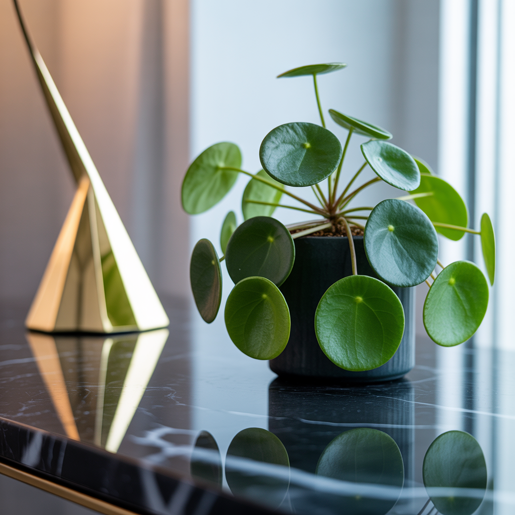 Pilea Peperomioides – Coin-shaped leaves = money & luck